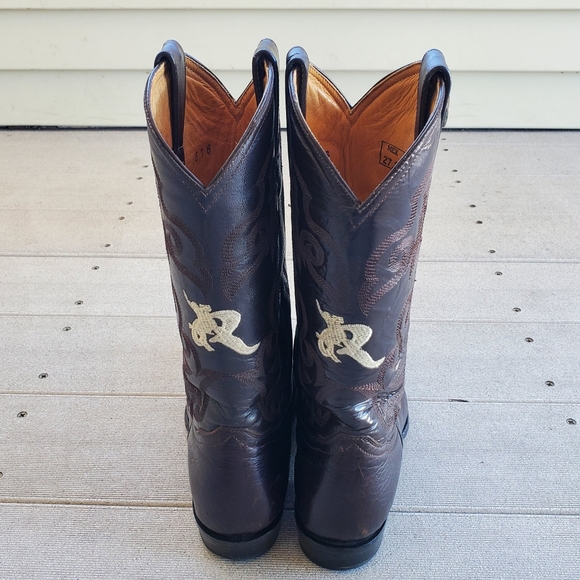 Roger\'s Leather Western Cowboy Brown Boots Men’s Size 8.5 main image 13